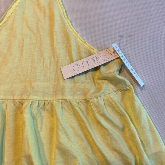 Abound Womens Cropped Tank Top Peplum Waist Raw HemYellow Size‎ XL - Picture 4 of 10